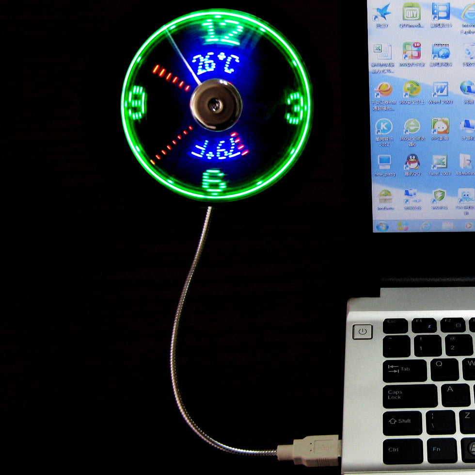 Neuer kreativer USB LED-Uhrenventilator