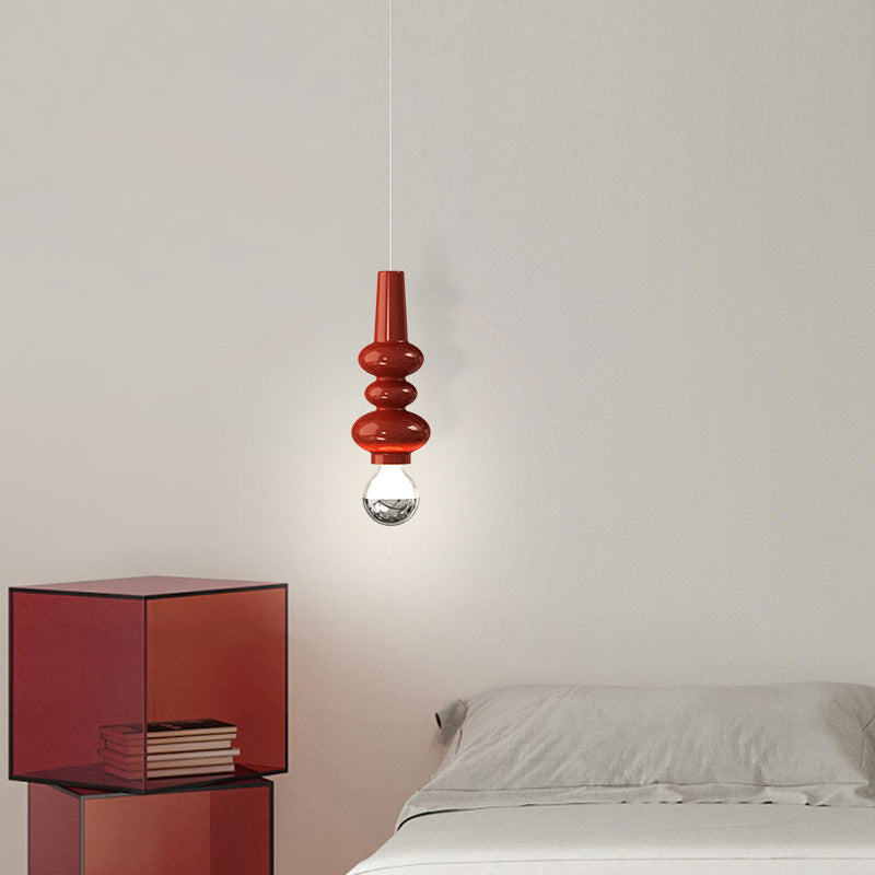 Zeitgenössische skandinavische Cremisenisen Kürbisdesign LED Pendelleuchte für das Schlafzimmer