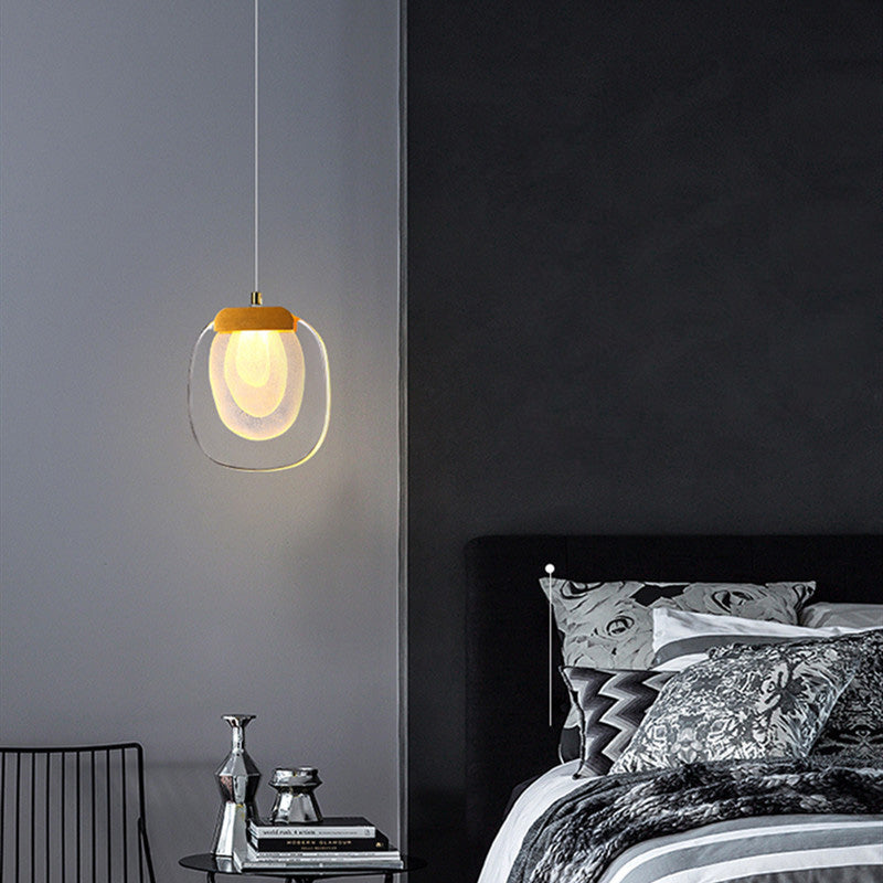 Zeitgenössische skandinavische Aluminium Kristall runde LED-Deckenleuchte für das Wohnzimmer