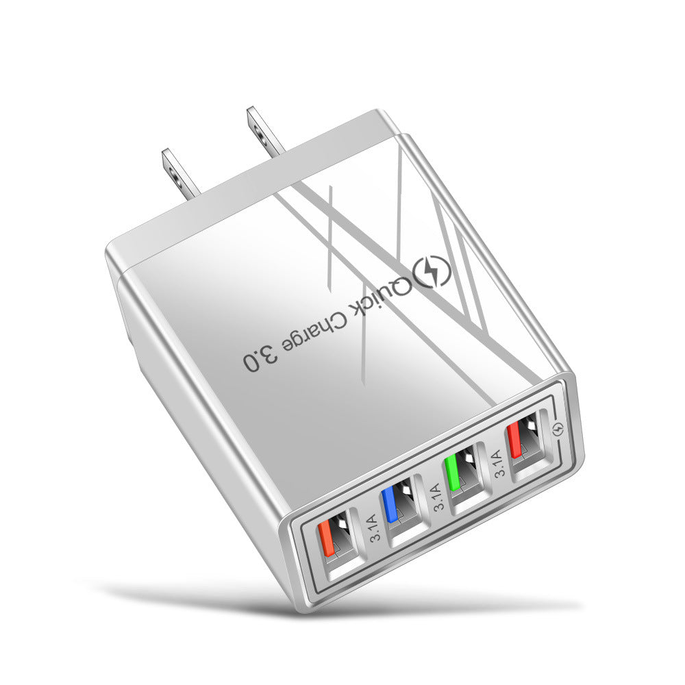 USB-Ladegerät Quick Charge 3.0 4 Telefonadapter für Tablet Tragbares mobiles Wandladegerät Schnellladegerät