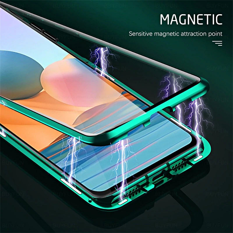 Magnetisch gehärtetes Glas doppelseitige Smartphone-Hülle für Samsung(b)