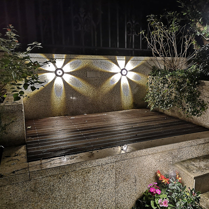 Zeitgenössische skandinavische Aluminium runde Schirm LED Wandleuchte für Außenpatio