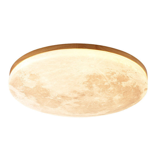 Sandsberg LED-Deckenleuchte | Mond-Design | Dimmbar | Holzlook | Ambientebeleuchtung für das Zuhause