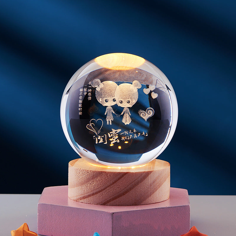 3D Kristallkugel Nachtlampe