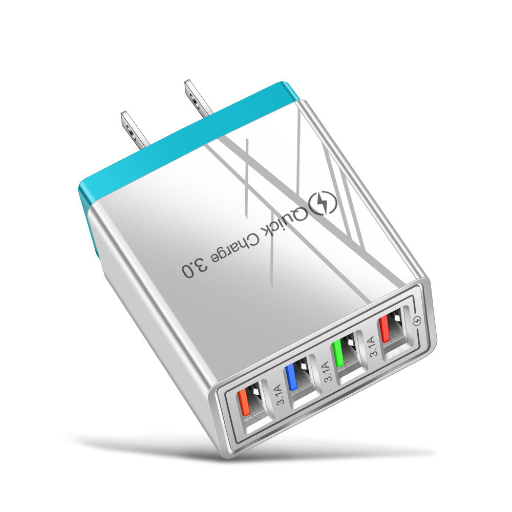 USB-Ladegerät Quick Charge 3.0 4 Telefonadapter für Tablet Tragbares mobiles Wandladegerät Schnellladegerät