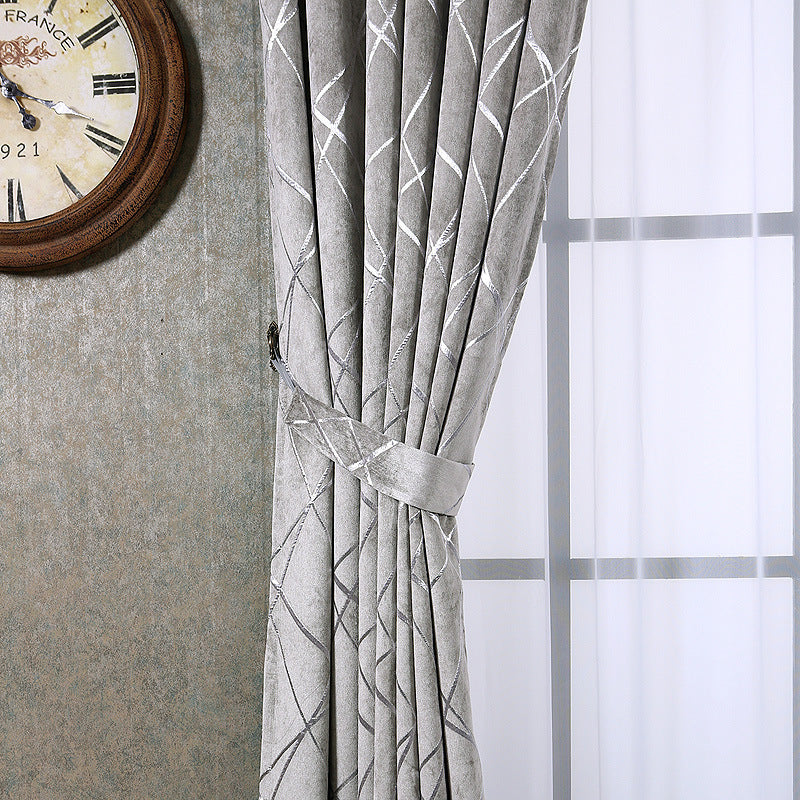 Einfarbige, schlichte, moderne, leichte, luxuriöse Chenille-Verdunkelungsvorhänge für das Wohnzimmer