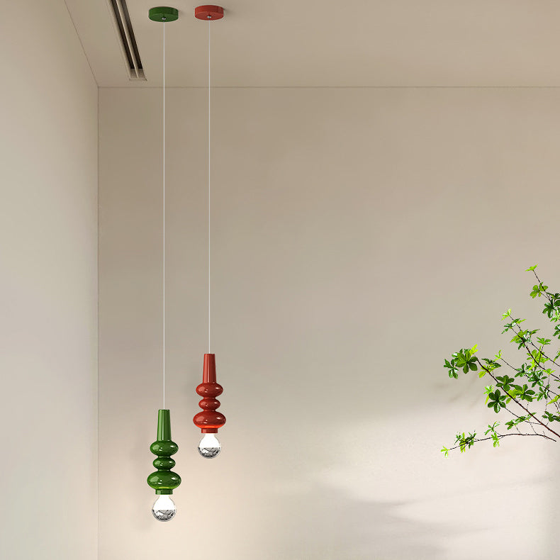 Zeitgenössische skandinavische Cremisenisen Kürbisdesign LED Pendelleuchte für das Schlafzimmer