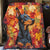 Schwarzer Hund im Herbst Quilt
