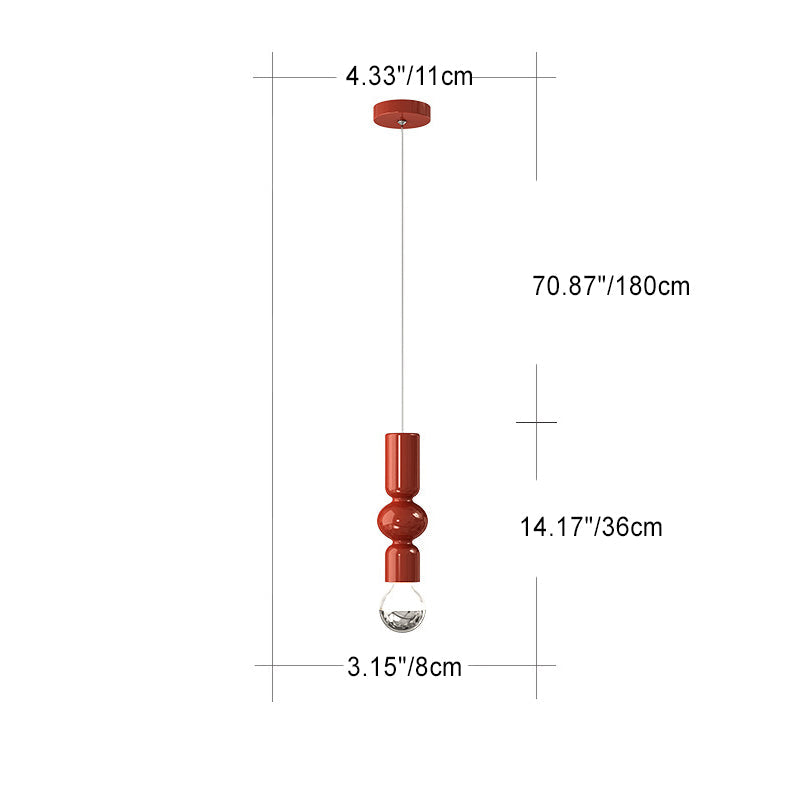 Zeitgenössische skandinavische Cremisenisen Kürbisdesign LED Pendelleuchte für das Schlafzimmer