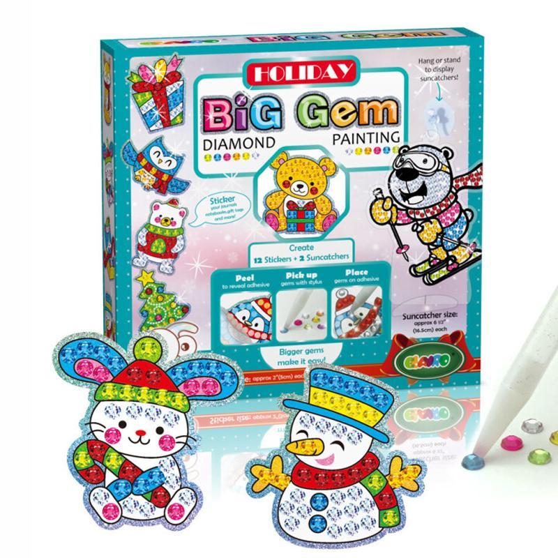 Große Edelstein-Diamant-Malaufkleber für Kinder