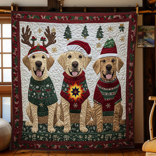 Festliches Labrador Trio Quilt
