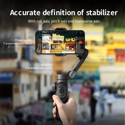 Sandsberg | SmartPro Smartphone Gimbal Stabilizer – Faltbarer 3-Achsen Handheld Stabilizer für iPhone & Android