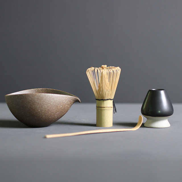 Premium Matcha Tee Zeremonie Set – Bambus Besen & Keramikschüssel