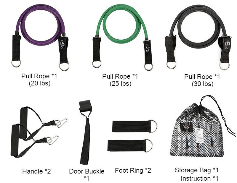 Sandsberg | Multifunktionales Heim-Latex-Fitness-Ziehseil, tragbare Trainingsgeräte Dehnbares elastisches Widerstandsband