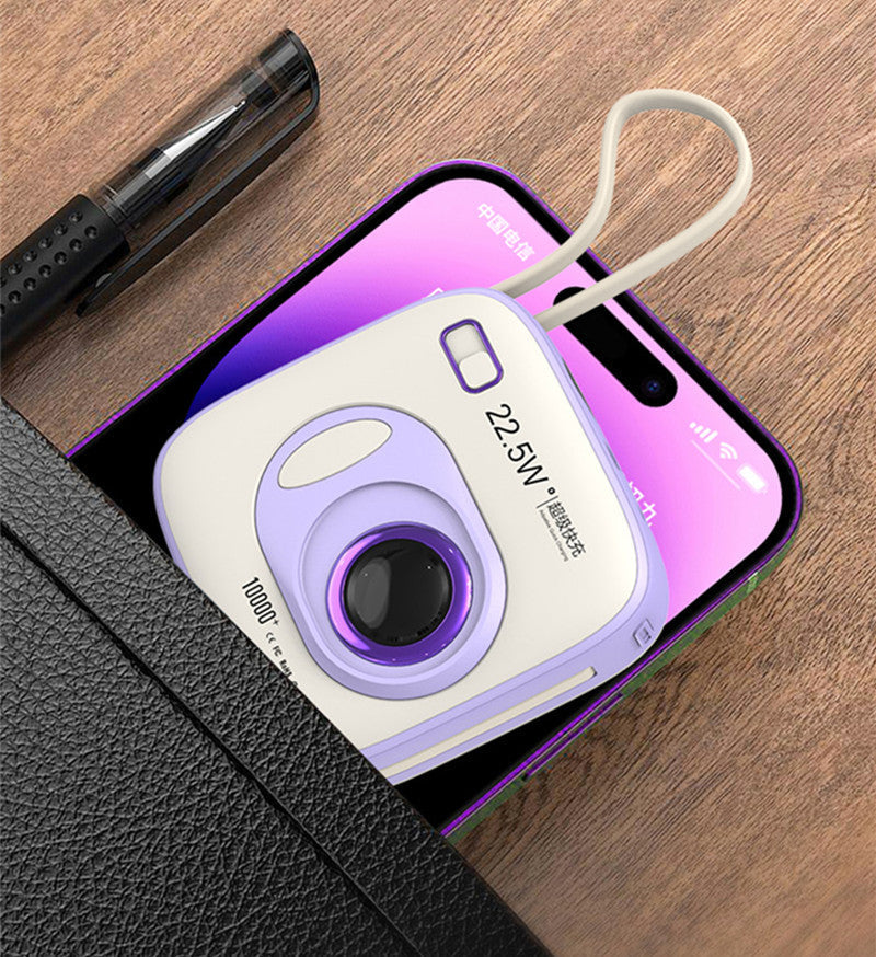 Sandsberg | Dual Fast Charge Digital Display Slim 10000mAh Tragbare Powerbank mit integrierten Kabeln