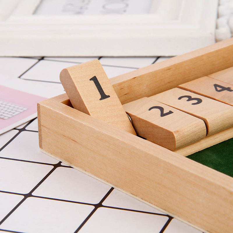 Shut The Box Spiel - Spaß Tisch Mathematikspiel für Erwachsene & Kinder