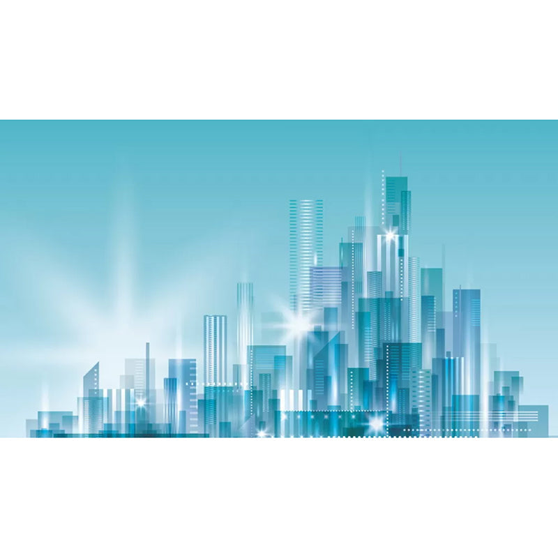 Simplicity Metropolis Wandverkleidung in Blau Besprechungsraum Dekorative Wandmalerei, Personalisierte Größe verfügbar