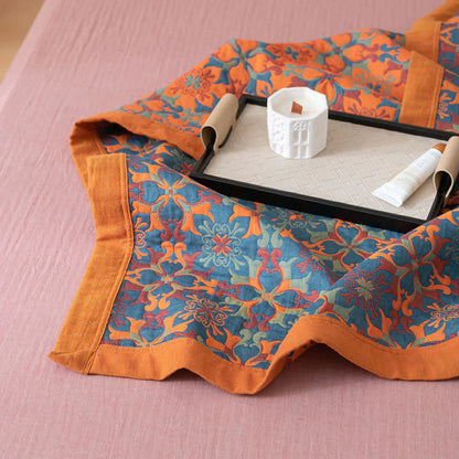 & Blaues Muster Sechs-lagiges Baumwoll-Quilt - TerraLoom