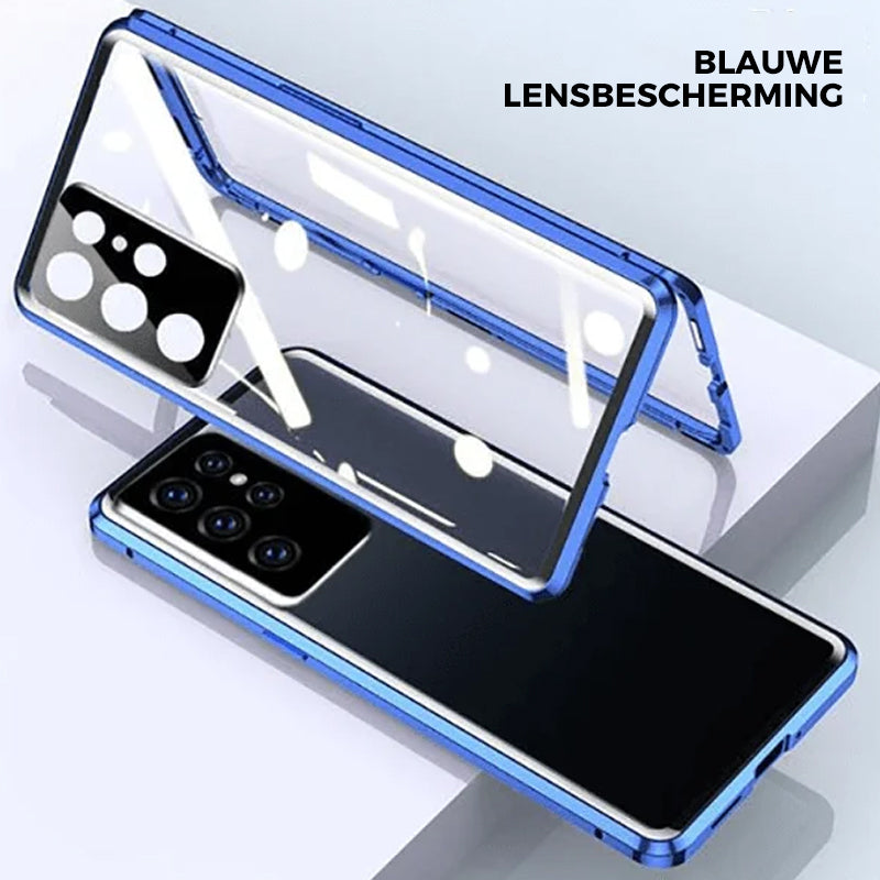 Magnetisches gehärtetes Glas Doppelseitige Handyhülle für Samsung