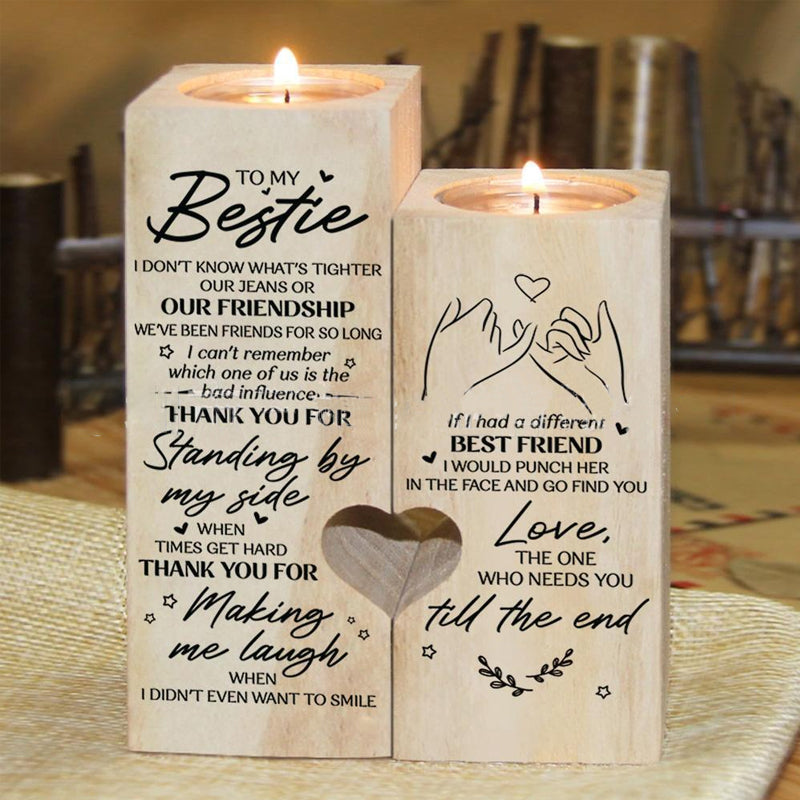 Sandsberg | Smile A Lot More - Holzkerzenhalter mit Kerze Geschenk für Ihre Lieben