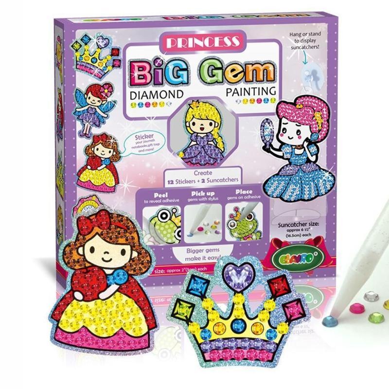 Große Edelstein-Diamant-Malaufkleber für Kinder