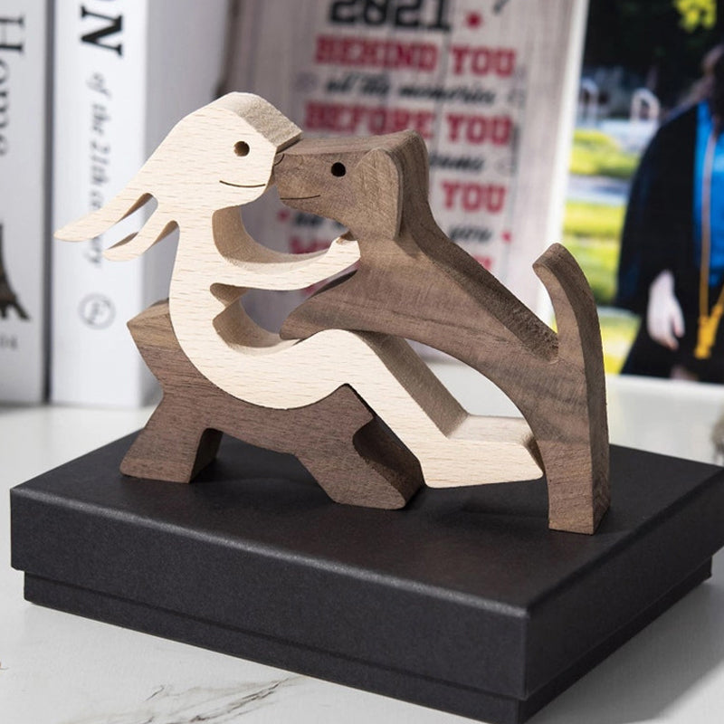 Sandsberg | Geschenk für Tierliebhaber - Holzskulptur Tischornamente - Die Liebe zwischen Ihnen und Ihrem pelzigen Freund