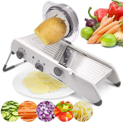 Mandoline Gemüseschneider – Professionelle Reibe mit Einstellbare 304 Edelstahl Klingen