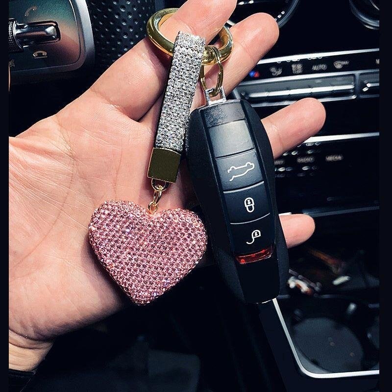Sleutelhanger met strass-steentjeshart