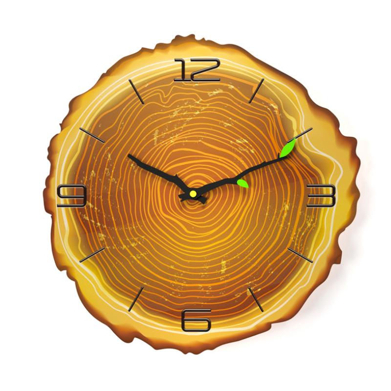 Hölzerne Jahresringe Wanduhr