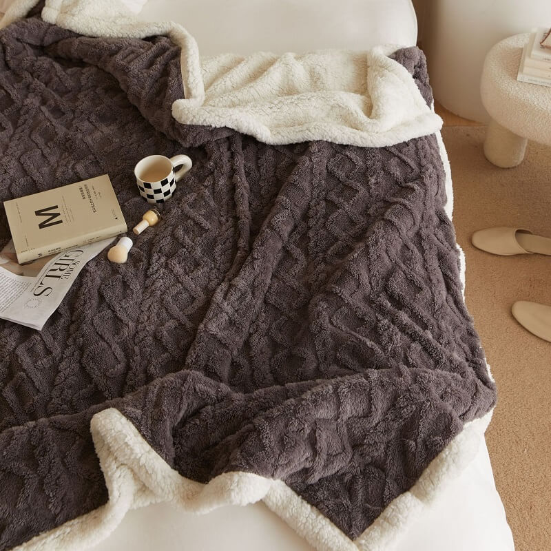 Ultra-weiches wendbares Sherpa-Fleece-Decke für ultimativen Komfort