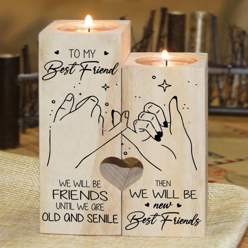 Sandsberg | Smile A Lot More - Holzkerzenhalter mit Kerze Geschenk für Ihre Lieben