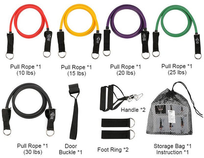 Sandsberg | Multifunktionales Heim-Latex-Fitness-Ziehseil, tragbare Trainingsgeräte Dehnbares elastisches Widerstandsband
