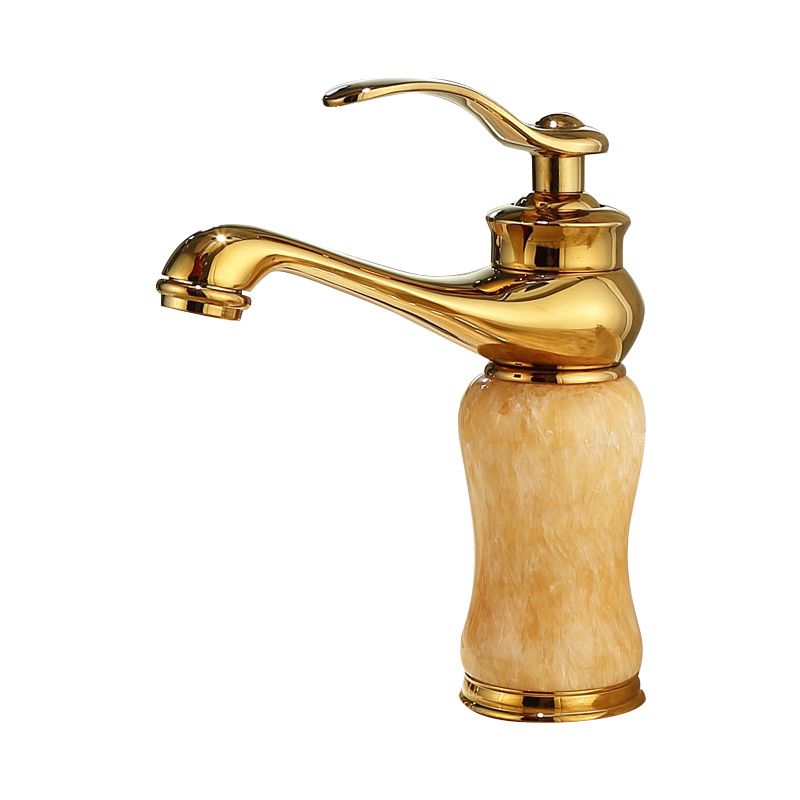 Sandsberg | Deck Mounted Copper Tub Faucet Low Arc Roman Tub Faucet Set with Jade