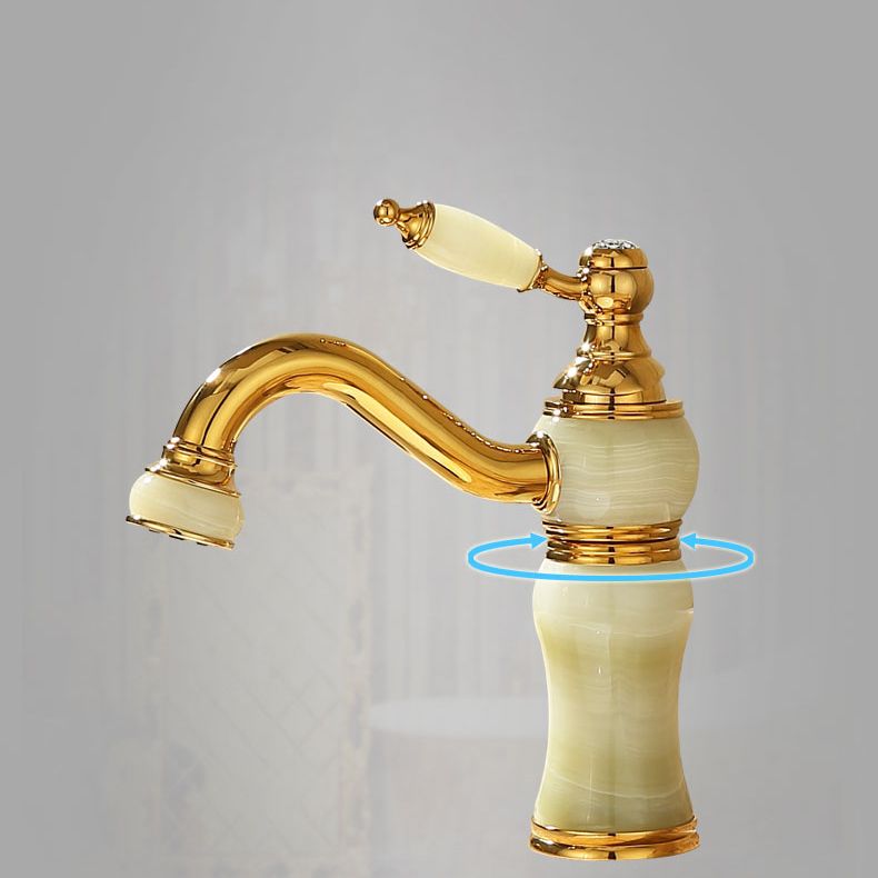 Sandsberg | Deck Mounted Copper Tub Faucet Low Arc Roman Tub Faucet Set with Jade