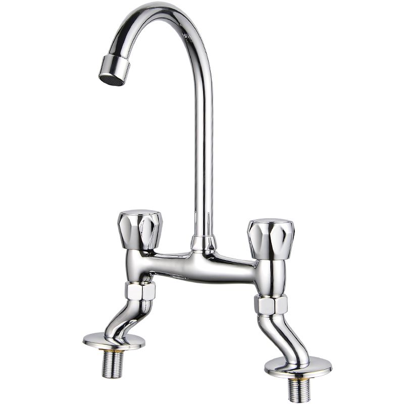 Sandsberg | Zeitgenössischer Weitverbreiteter Waschbecken Wasserhahn Knopf Griff Ganshals Bogen Massivmessing Wasserhahn