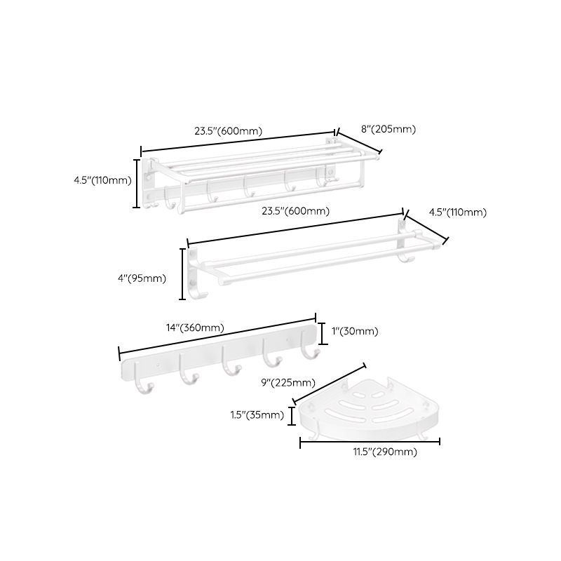 Sandsberg | Modernes Badezimmerzubehör Hardware-Set Weißes Metall Badezimmerzubehör Kit