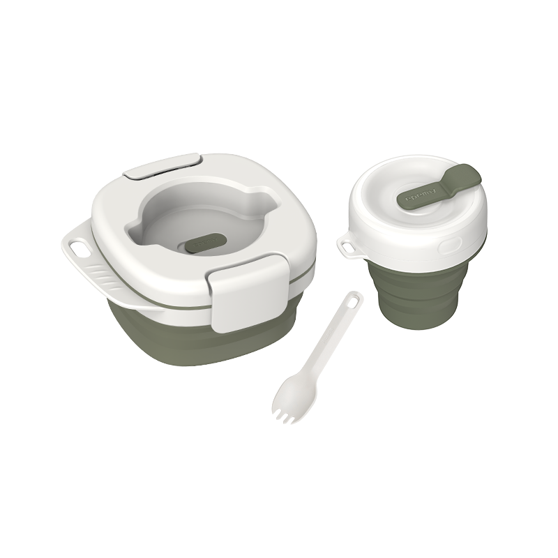 Sandsberg | Tragbares Silikon-All-in-One Campingtischgeschirr-Set