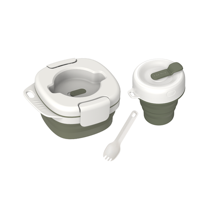 Sandsberg | Tragbares Silikon-All-in-One Campingtischgeschirr-Set