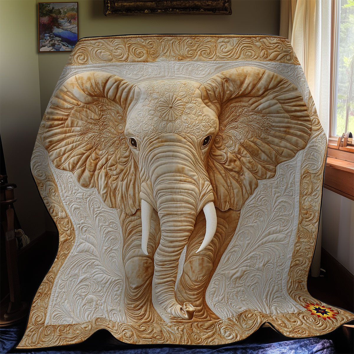 Abstract Elephant Quilt