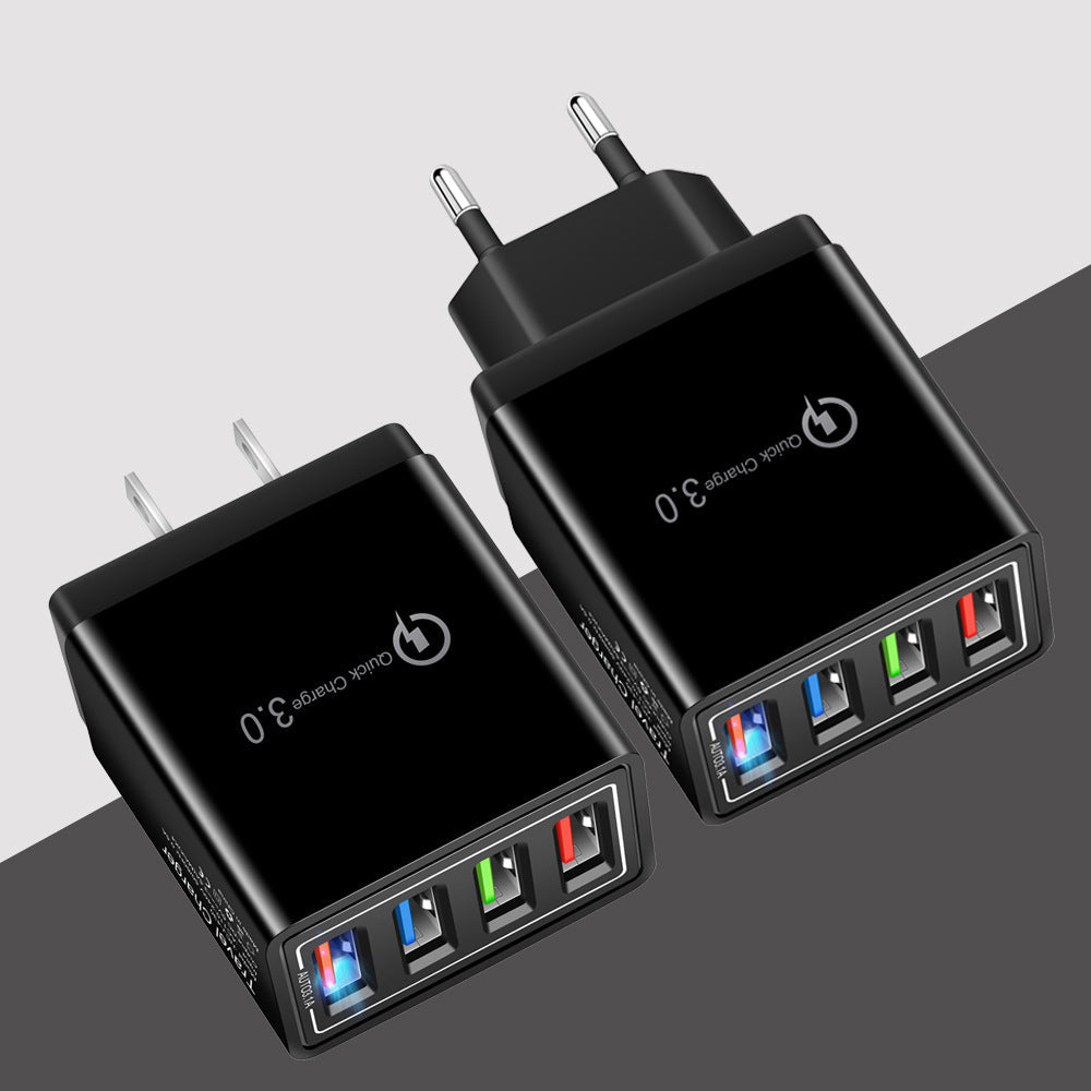 USB-Ladegerät Quick Charge 3.0 4 Telefonadapter für Tablet Tragbares mobiles Wandladegerät Schnellladegerät