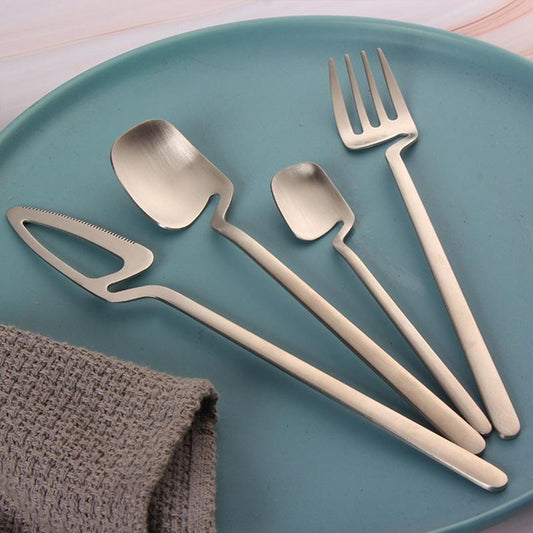 Edelstahl Porzellan Gabel Löffel Set