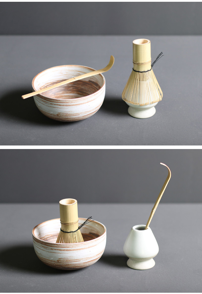 Premium Matcha Tee Zeremonie Set – Bambus Besen & Keramikschüssel