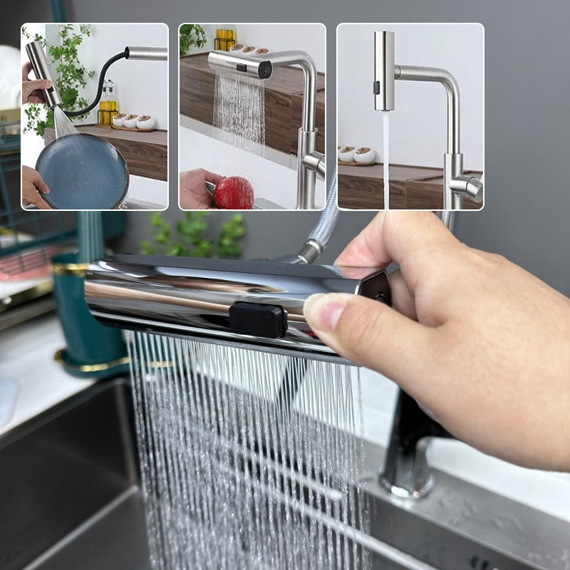 Multifunktionale drehbare Wasserfall-Küchenarmatur