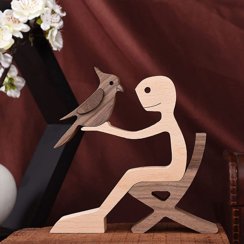Sandsberg | Geschenk für Tierliebhaber - Holzskulptur Tischornamente - Die Liebe zwischen Ihnen und Ihrem pelzigen Freund