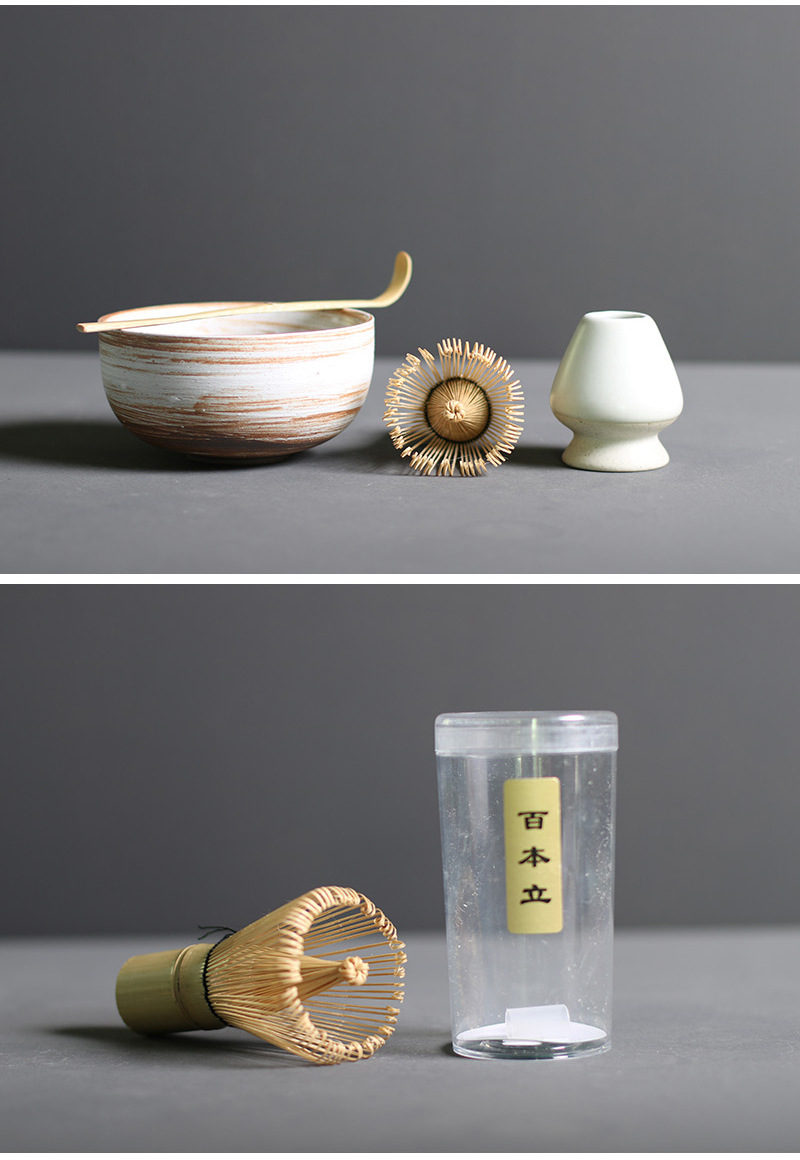 Premium Matcha Tee Zeremonie Set – Bambus Besen & Keramikschüssel