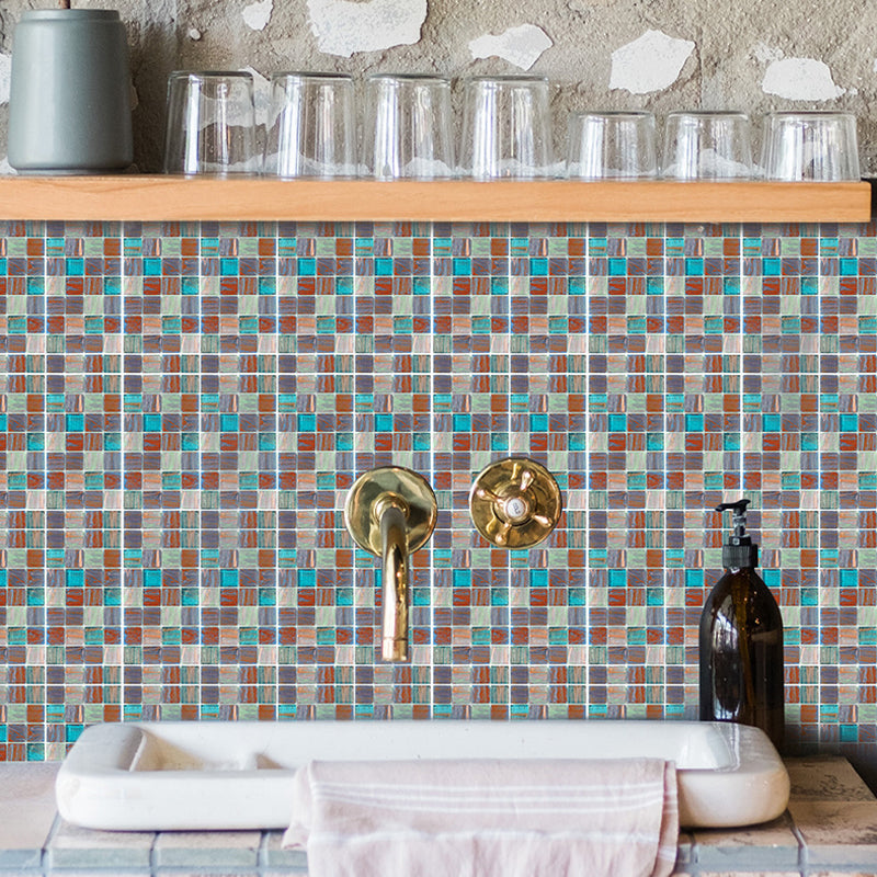 Selbstklebende moderne Mosaiktapeten mehrfarbige Kunstmarmorkacheln Wandkunst für die Küche