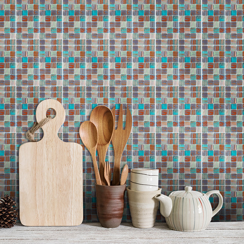 Selbstklebende moderne Mosaiktapeten mehrfarbige Kunstmarmorkacheln Wandkunst für die Küche