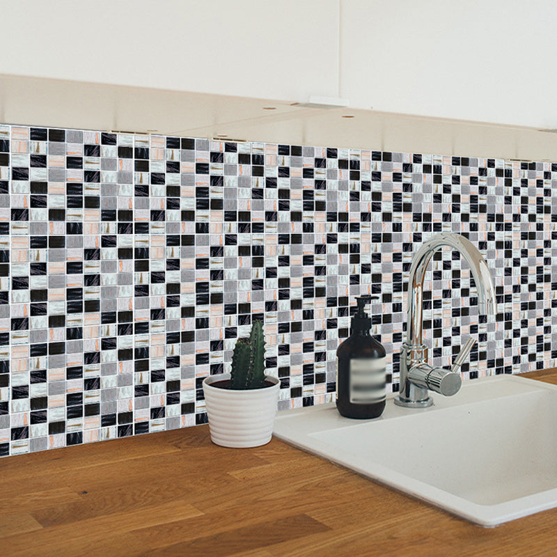 Selbstklebende moderne Mosaiktapeten mehrfarbige Kunstmarmorkacheln Wandkunst für die Küche