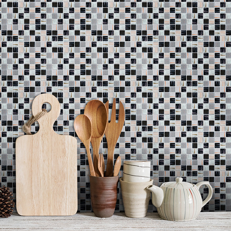 Selbstklebende moderne Mosaiktapeten mehrfarbige Kunstmarmorkacheln Wandkunst für die Küche