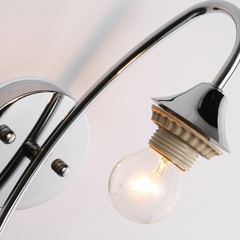 Sandsberg | Bell Milchglas Wandleuchte Modernistisch 1 Licht Chrom Wandmontierte Lampe mit Gebogenem Arm